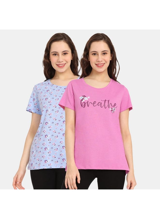 zivame Set of 2 - Zivame Printed T-shirt with Short Sleeves  - Image 1