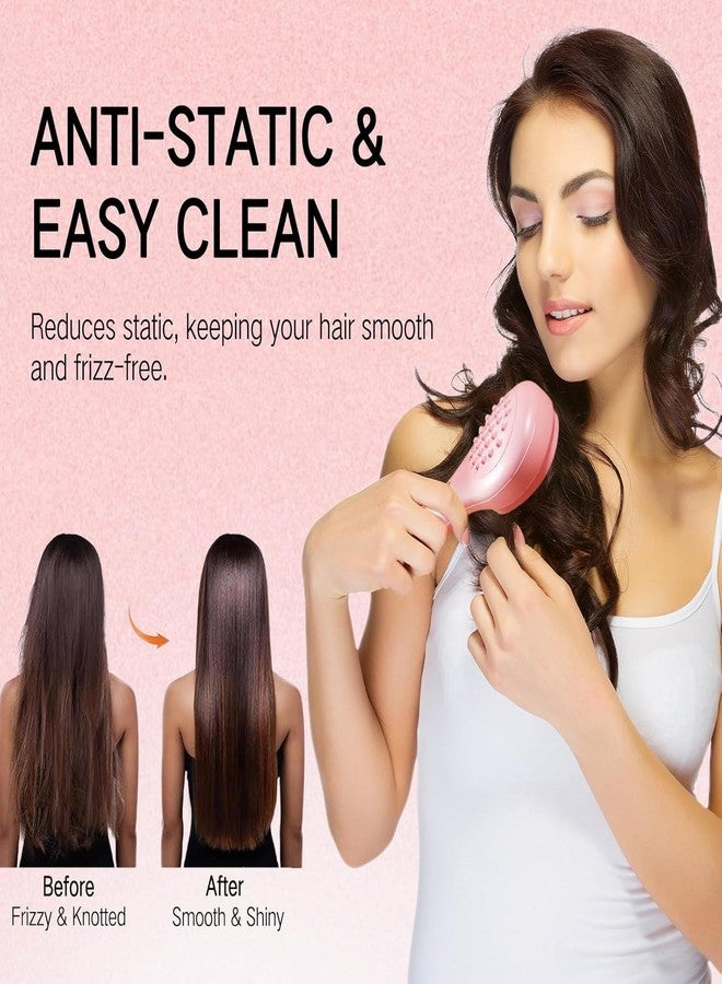 eHomeA2Z Retractable Hair Brush with Self-Cleaning Bristles - Ergonomic Handle, Anti-Static, Telescopic Design for All Hair Types and Wigs, One-Click Cleaning Hair Comb for Women and Men (Pink) - Image 4