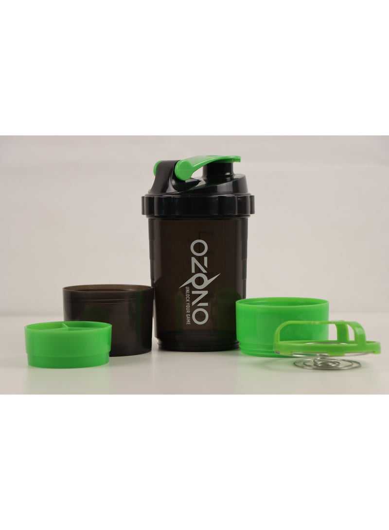Ozono 3-layer, Protein shaker bottle, 500ML, Black and Green - Image 5