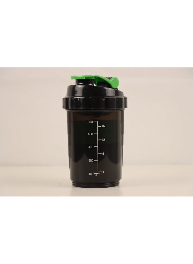 Ozono 3-layer, Protein shaker bottle, 500ML, Black and Green - Image 3