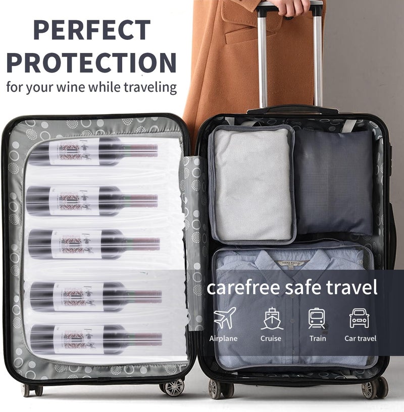 Kivsty Wine Bags Bottle Protector for Travel - 10 Packs, Inflatable Air Column Bubble Cushion Wrap Wine Bottles Packaging Sleeve for Shipping Airplane Suitcase - 13 x 3.5 Inch - Image 4