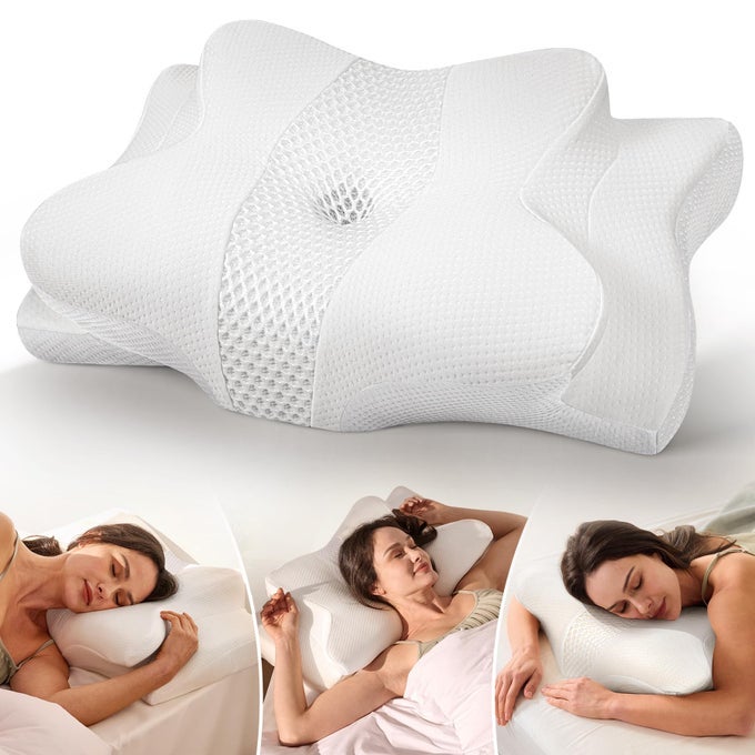 TRUE COOLING CERVICAL NECK PILLOW FOR PAIN RELIEF ERGONOMIC SIDE SLEEPER PILLOW FOR NECK SUPPORT ODORLESS ORTHOPEDIC CONTOUR MEMORY FOAM PILLOWS BED PILLOW FOR BACK STOMACH SLEEPER