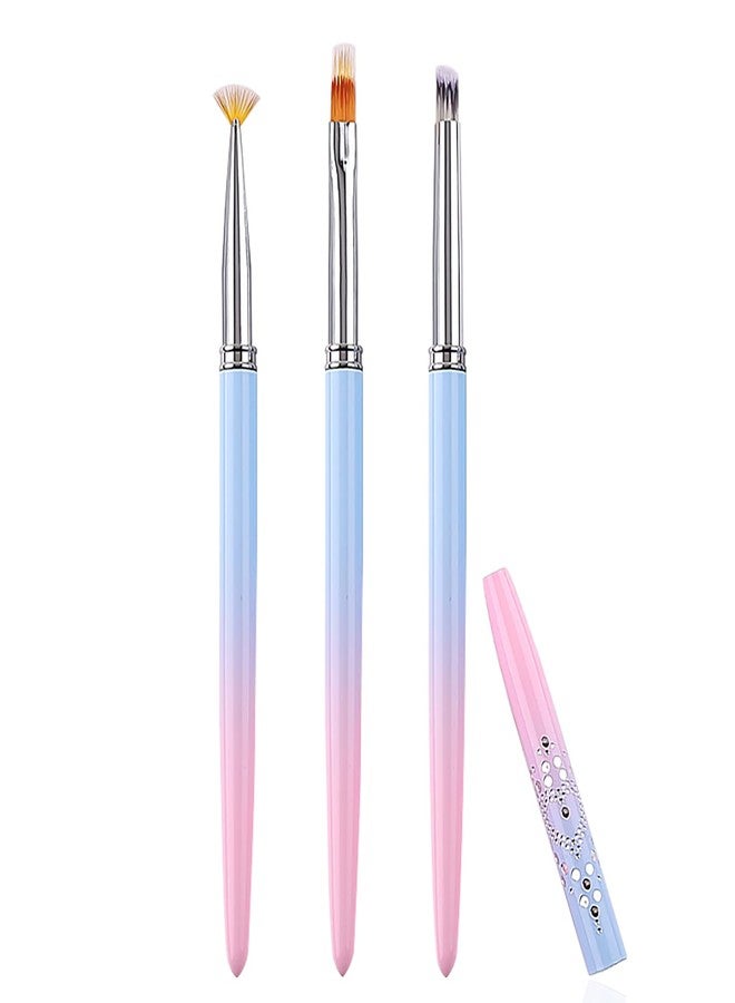 SILPECWEE فرشاة أظافر أومبري من SILPECWEE 3 قطع فرش أكريليك لفن الأظافر فرش تدرج الألوان قلم طلاء الأظافر فرشاة أومبري لأظافر الجل فرشاة تصميم المانيكير أدوات فن الأظافر - Image 1