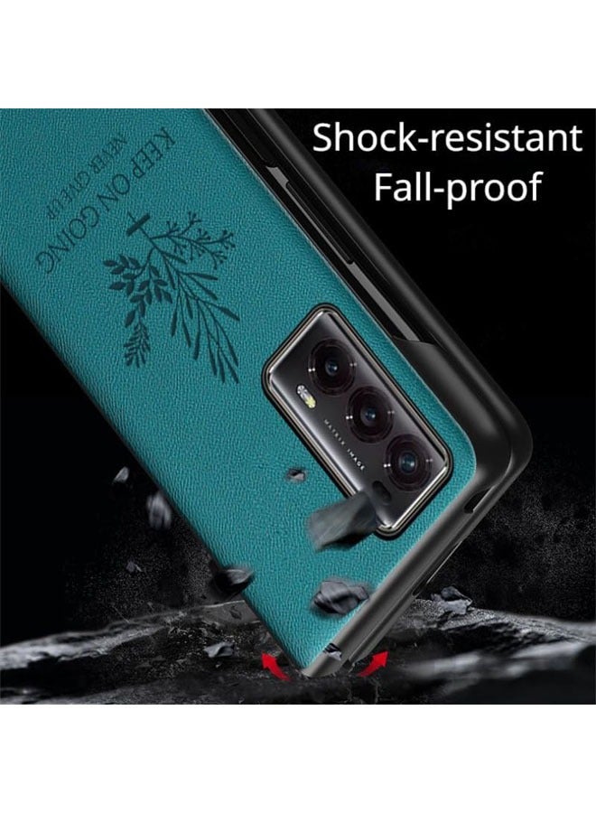 general Compatible with Honor Magic V2 5G 2023 Case, PU Leather Flip Cover Floral Grass Printed Shockproof Phone Shell Fundas Holster Protector Case - Image 2