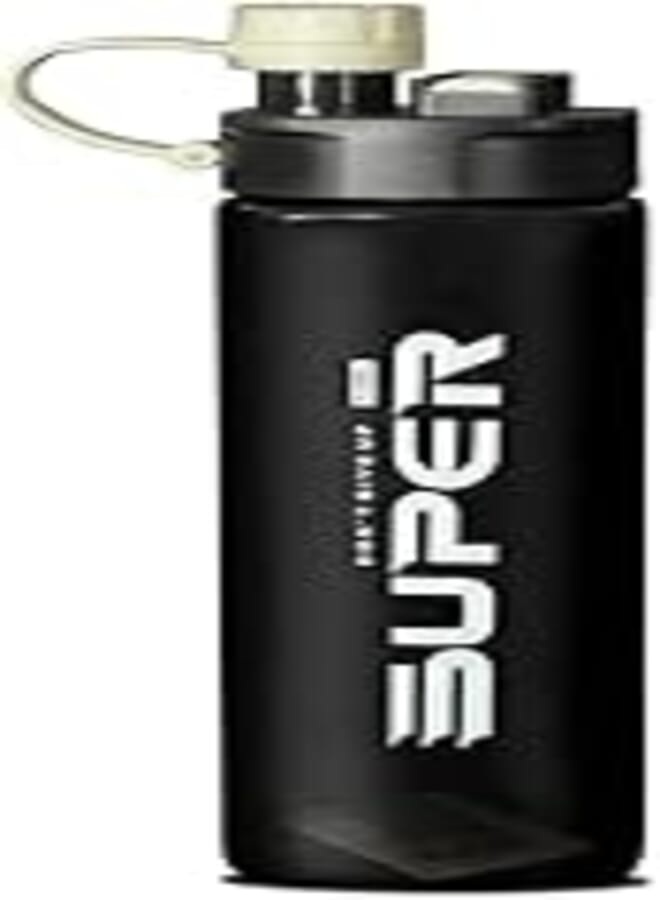 Super Plastic Water Bottle, Motivational Sports Water Bottle with Time Marker, Leak Proof Lid and Straw For Gym, Fitness, Home, School and Office, 770 ML (White)