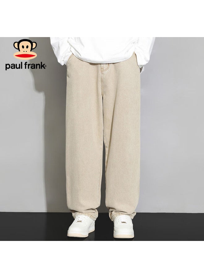 Paul Frank Paul Frank Men's Spring Casual Jeans Men's Loose Straight Wide Leg Pants Men's Khaki Xl  - Image 2