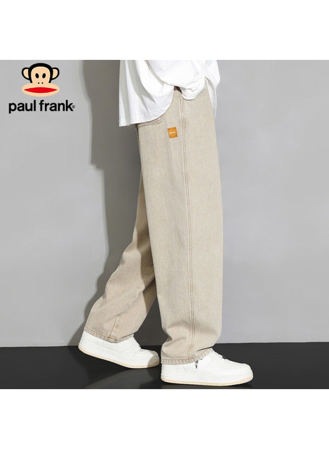 Paul Frank Paul Frank Men's Spring Casual Jeans Men's Loose Straight Wide Leg Pants Men's Khaki Xl  - Image 5