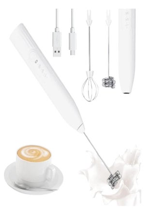 Handheld Milk Frother, Rechargeable Electric Mixer For Coffee Drink, 3 Speed Adjustable Hand Held Mixer For Mini Whisk - White - pzsku/Z86CAFCEBDA61AB44E9F0Z/45/_/1739266762/85df3008-a265-4c14-8576-e9be229e0c10