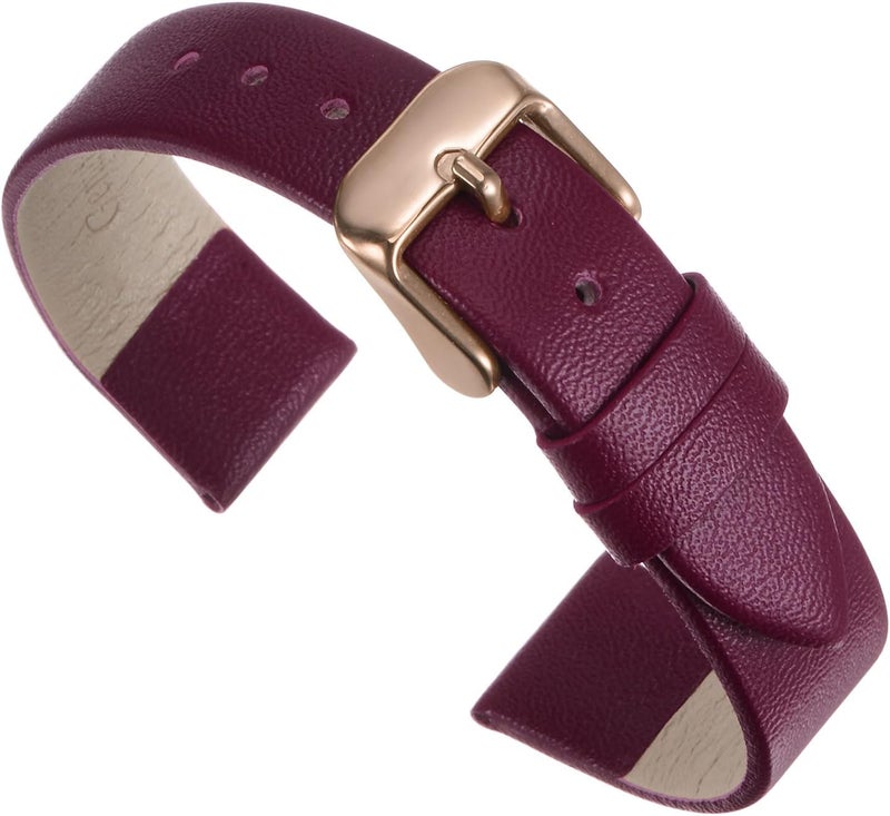 QUARKZMAN Leather Watch Strap Watch Leather Strap Watch Straps Flat Thin Elegant Leather Watch Strap Buckle for Smartwatch Men Women Men Women - Image 1