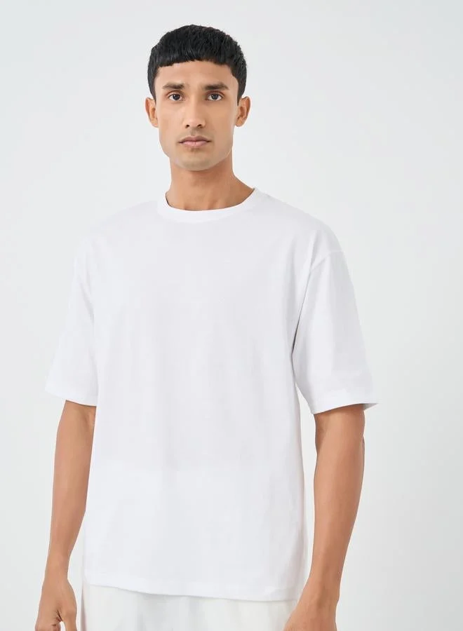 Pack of 3 - Solid Crew Neck Cotton Oversized T-Shirt