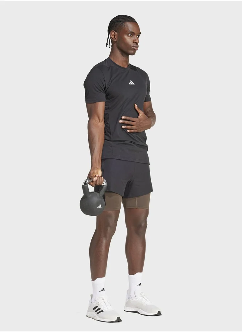 Adidas Power 2In1 Sho Black Training Shorts For Men Xs7