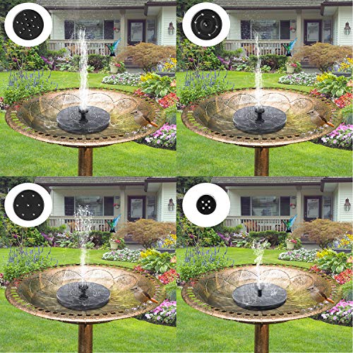 Mademax 1W Solar Bird Bath Fountain Pump, Solar Fountain with 6 Nozzle, Free Standing Floating Solar Powered Water Fountain Pump for Bird Bath, Garden, Pond, Pool, Outdoor - Image 4