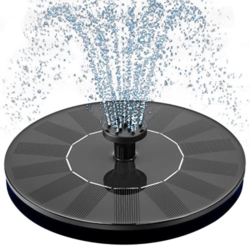 Mademax 1W Solar Bird Bath Fountain Pump, Solar Fountain with 6 Nozzle, Free Standing Floating Solar Powered Water Fountain Pump for Bird Bath, Garden, Pond, Pool, Outdoor - Image 1