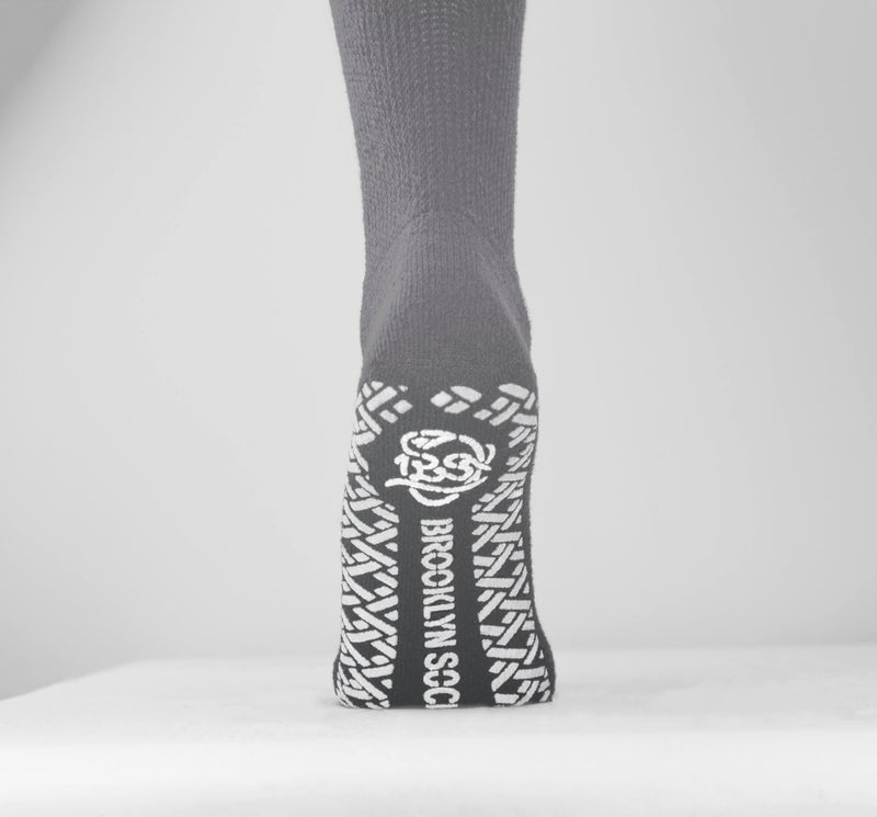 Brooklyn Socks 4 Pairs of Non-Skid Over-The-Calf Diabetic Cotton Socks with Non Binding Top (Gray, Fits US Men's Shoe size 9-12) - Image 5
