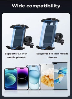 GUDOO Bike Phone Holder, Motorcycle Phone Mount - Motorcycle Handlebar Cell Phone Clamp, Scooter Phone Clip for iPhone 15 Pro Max Plus, 14 Pro Max, S23 S24 Ultra, 4.7-6.8" Smartphone  - Image 3