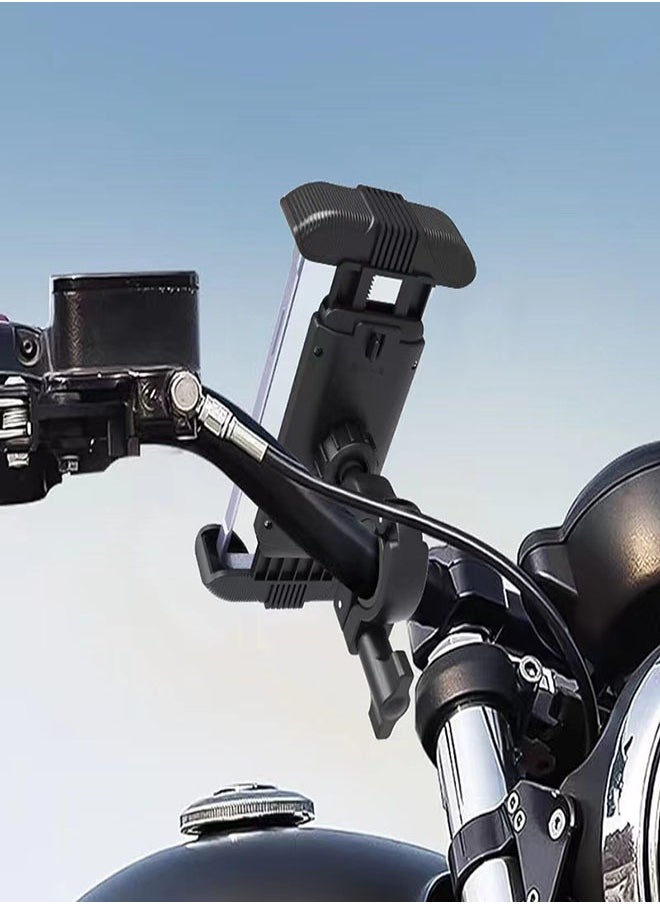 GUDOO - Bike Phone Holder, Motorcycle Phone Mount - Motorcycle Handlebar Cell Phone Clamp, Scooter Phone Clip for iPhone 15 Pro Max Plus, 14 Pro Max, S23 S24 Ultra, 4.7-6.8" Smartphone - Image 1