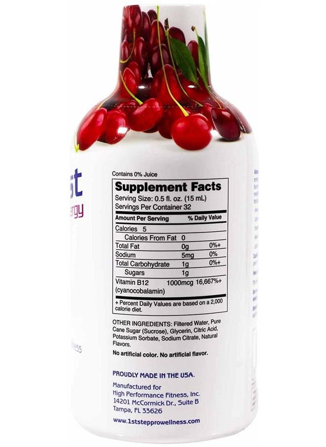 1st Step for Energy High Performance Fitness INC. 1st Step Liquid B-12, Cherry Charge, 16-fluid ounces  - Image 2