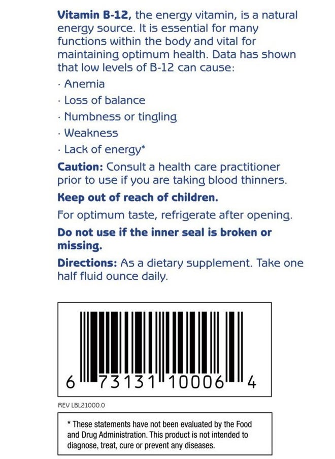 1st Step for Energy High Performance Fitness INC. 1st Step Liquid B-12, Cherry Charge, 16-fluid ounces  - Image 4