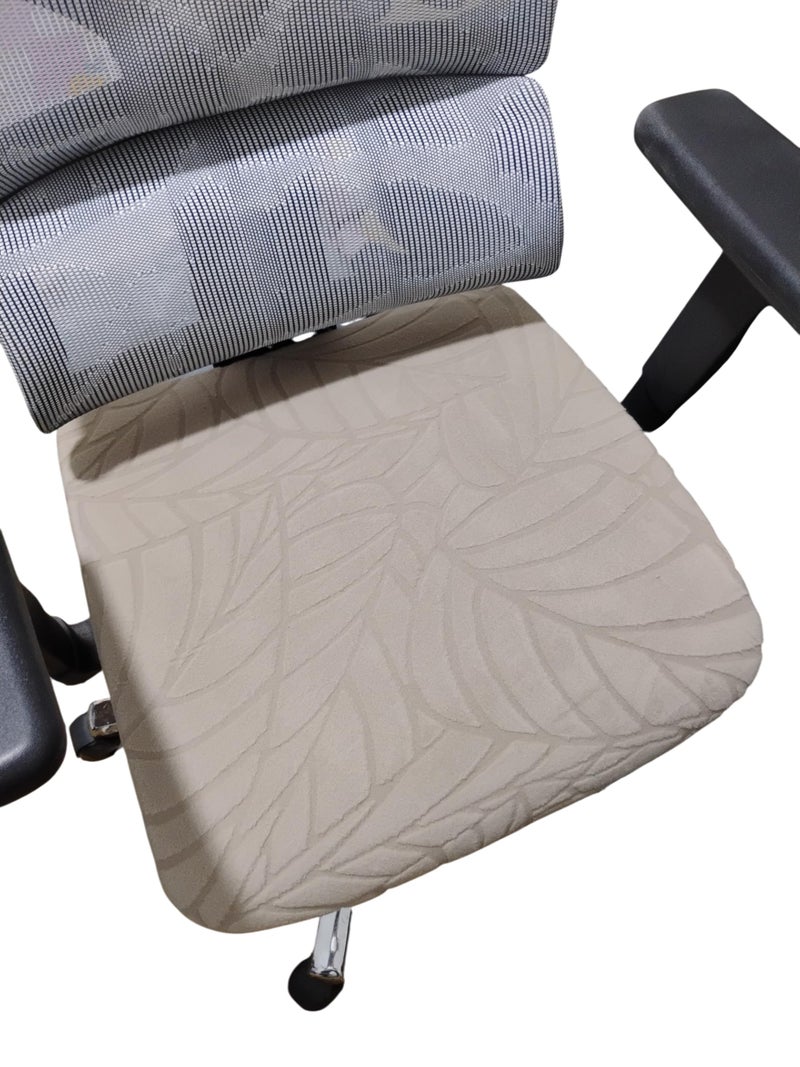 Office Chair Cover - Jacquard Lycra Washable Easy to Install - Fits Most Chairs (Coffee) - Image 3
