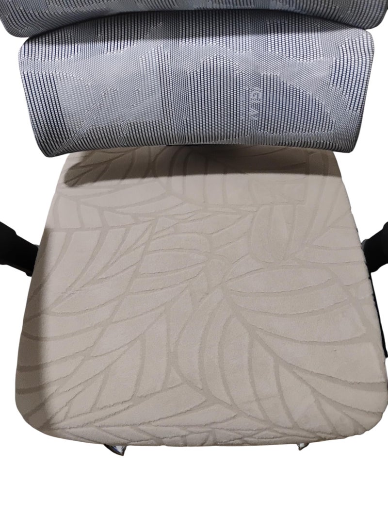 Office Chair Cover - Jacquard Lycra Washable Easy to Install - Fits Most Chairs (Coffee) - Image 2