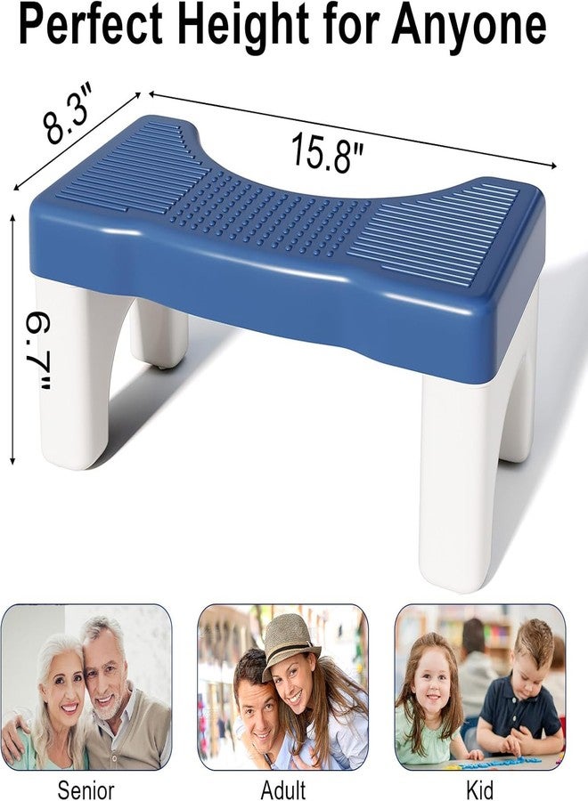 GION Foldable Toilet Potty Stool for Western Toilet, Comfortable Sturdy Folding Foot Step with Freshener Space - Sturdy Toilet Step Stool & Fits All Toilets (1 Pcs) (Navy Blue) - Image 2
