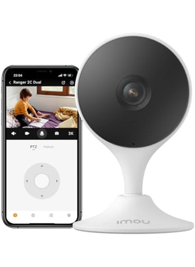 ايمو كاميرا Cue2 بدقة 3 ميجابكسل – كاميرا مراقبة داخلية بدقة 2K UHD عبر الواي فاي، رؤية ليلية، اتصال صوتي ثنائي الاتجاه، كشف الحركة الذكي، مثالية لمراقبة الأطفال والحيوانات الأليفة، متوافقة مع Alexa - Image 1