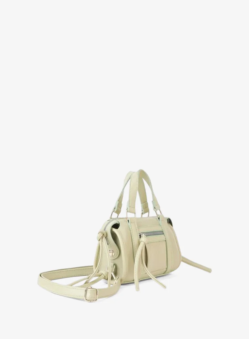 Women's Mimosa Mint Small-sized Adjustable Strap Hand and Shoulder Bag with Zipper Closure.