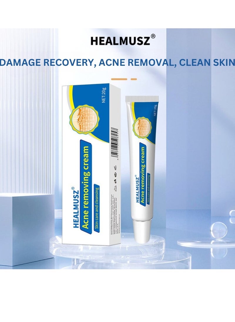 HEALMUSZ - Acne Removing Cream Acne Treatment Cream Skin Care and Cleansing Clear Face and Body Acne Blemish Cream for Acne and Blackheads Pimple Treatment Cream Natural Moisturizing Cream 20g - Image 1