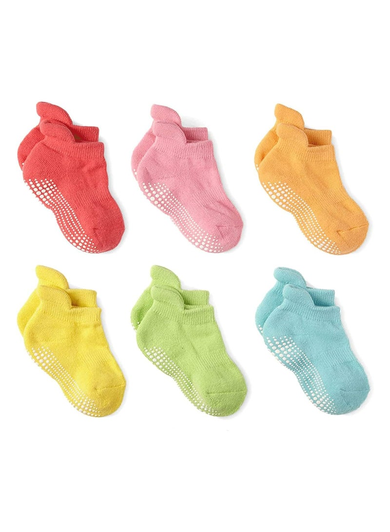 Oasisgalore Non Slip Grip Ankle Boys and Girls Socks with Non Skid for Babies Toddlers and Kids Back to School  - Image 1