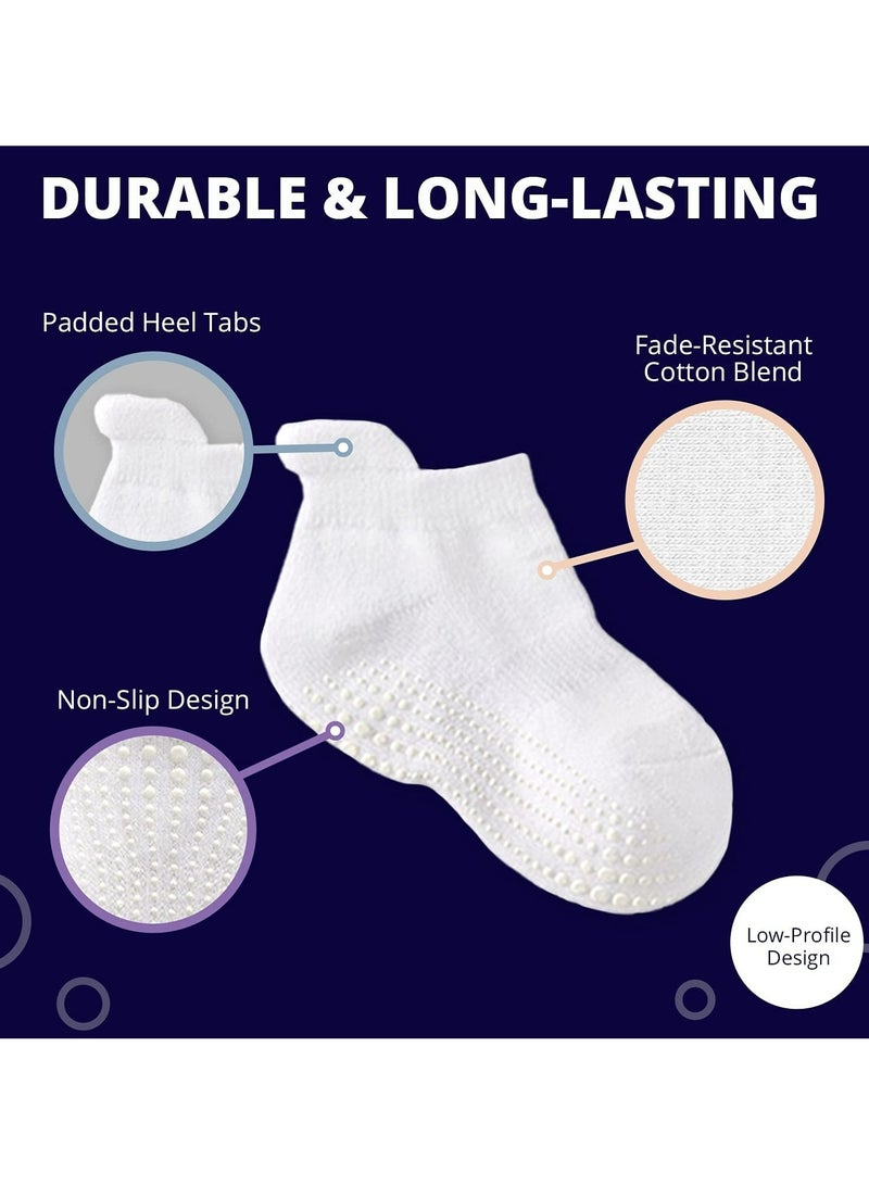 Oasisgalore Non Slip Grip Ankle Boys and Girls Socks with Non Skid for Babies Toddlers and Kids Back to School  - Image 2