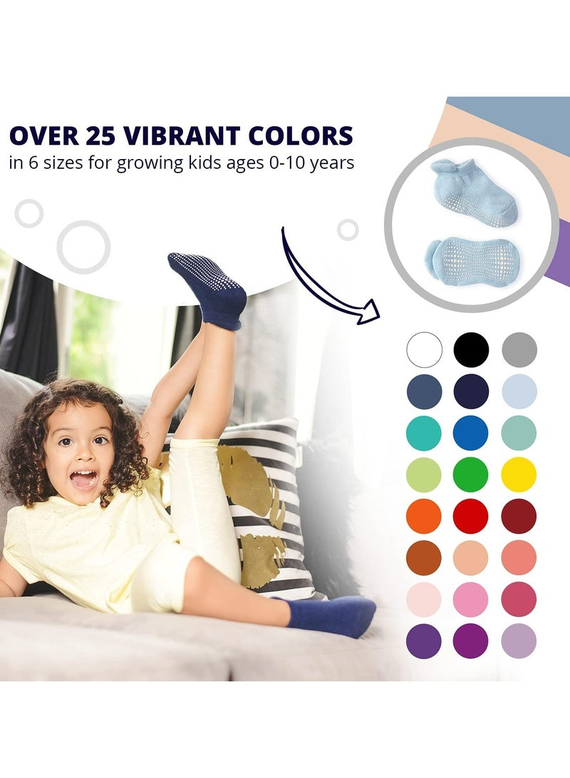 Oasisgalore Non Slip Grip Ankle Boys and Girls Socks with Non Skid for Babies Toddlers and Kids Back to School  - Image 3