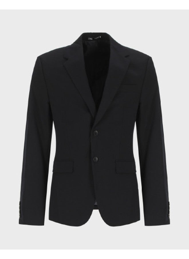 Zara Men's Solid Color Minimalist Tailored Stylish Commute Structured Classic Shoulder Pad Suit - Image 1