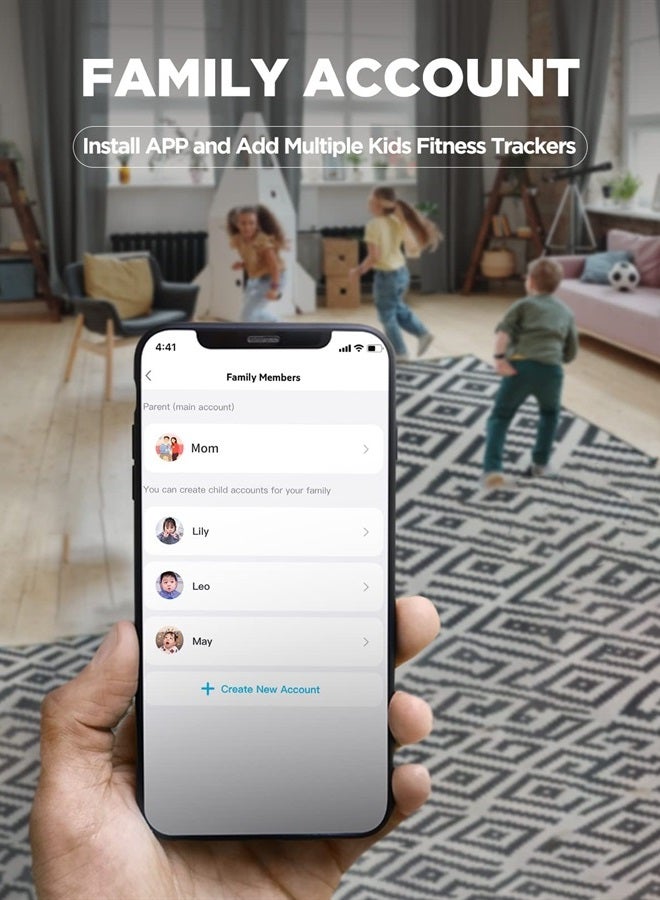 BIGGERFIVE ساعة تتبع اللياقة البدنية Vigor 2 للأطفال للفتيات والفتيان من عمر 5-12 سنة، مقاومة للماء IP68، متعقب النشاط، عداد الخطوات، مراقب معدل ضربات القلب والنوم، ساعة عداد السعرات الحرارية - Image 5