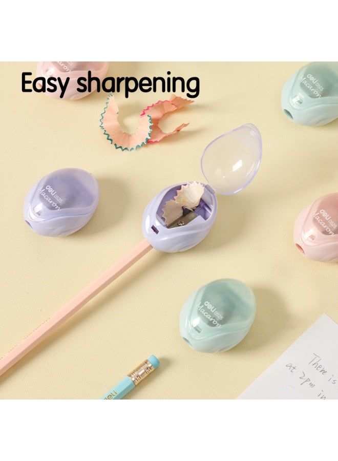 Deli E0525 1-Hole Pencil Sharpener with Canister, 1 Piece, Random Color, Ergonomic Grip, Durable Steel Edge - Image 2