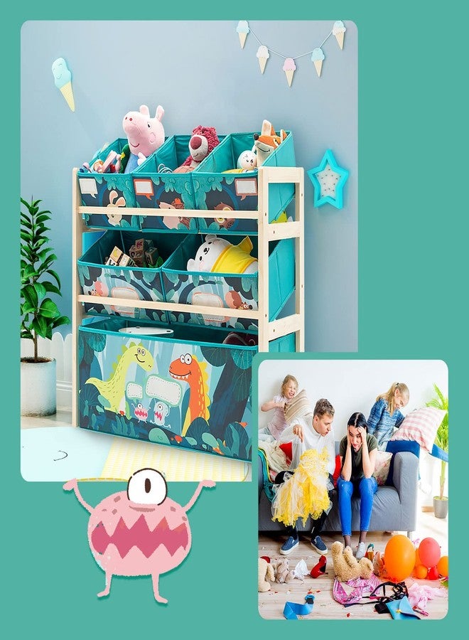 Jomifin Kids Toy Organizer for Boys Girls, 6 Storage Bins Large Storage Capacity Best Toy Storage Solution for Playroom, Nursery (Green) - Image 3