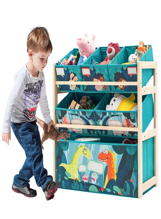 Jomifin Kids Toy Organizer for Boys Girls, 6 Storage Bins Large Storage Capacity Best Toy Storage Solution for Playroom, Nursery (Green) - Image 4