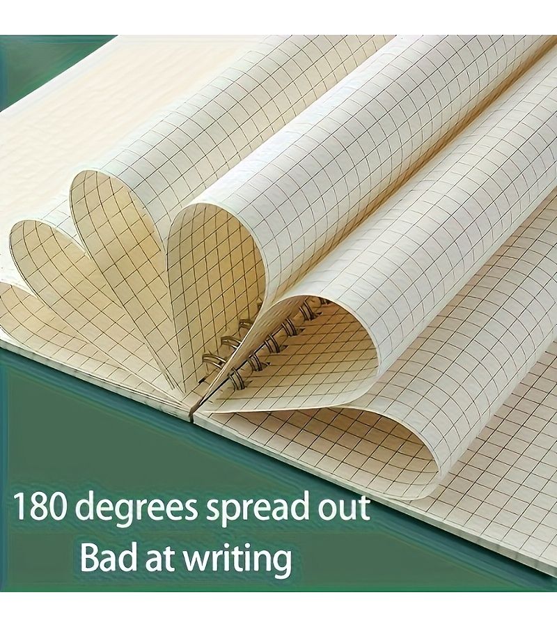 1 دفتر ملاحظات و6 أقلام مجموعة، دفتر ملاحظات مقاس A5 شبكي بـ160 صفحة (80 ورقة) لمستلزمات المكاتب والتدوين والرسم التخطيطي والطلاء والكتابة. - Image 5