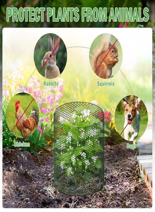 RGJ 39.4Ft x 16In Plant Protectors from Animals, Plant Cages for Outdoor Plants, Free-Cut Metal Mesh Plant Covers Guards Fence Chicken Wire Cloche with Ground Stakes & Ties to Keeping Bunny Animals Out - Image 5
