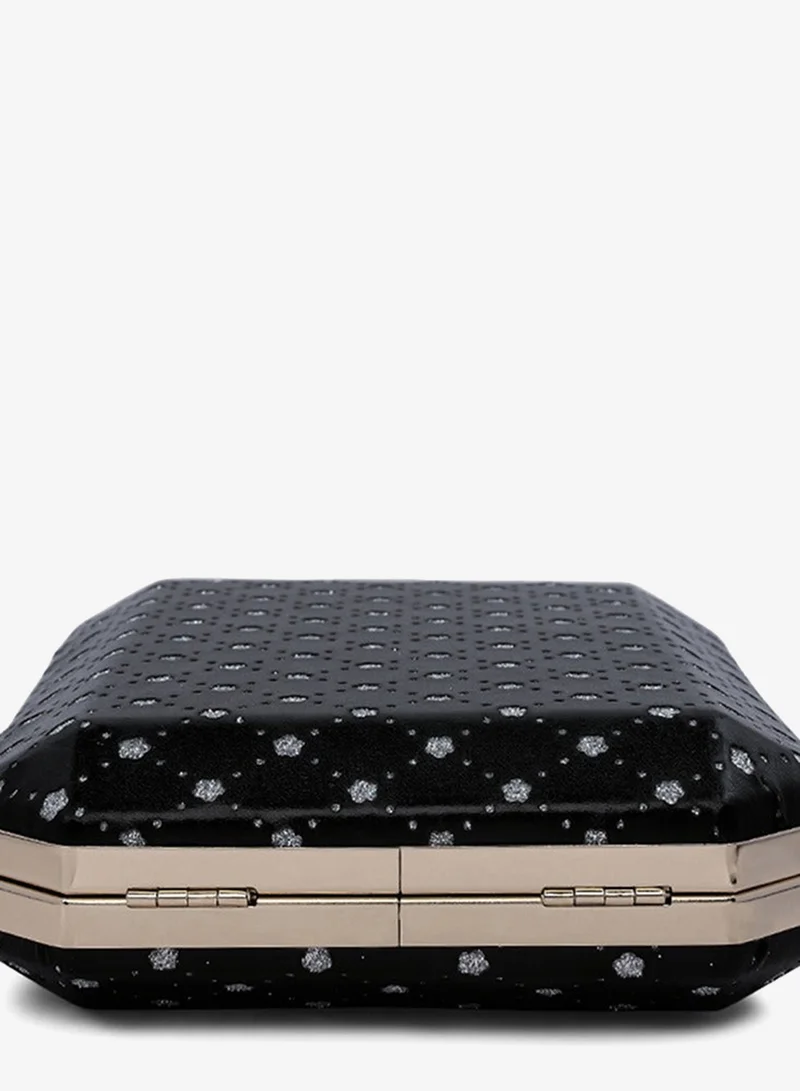 London Rag Black Black Metallic Cut Out Clutch Bag for Women | Best Price UAE