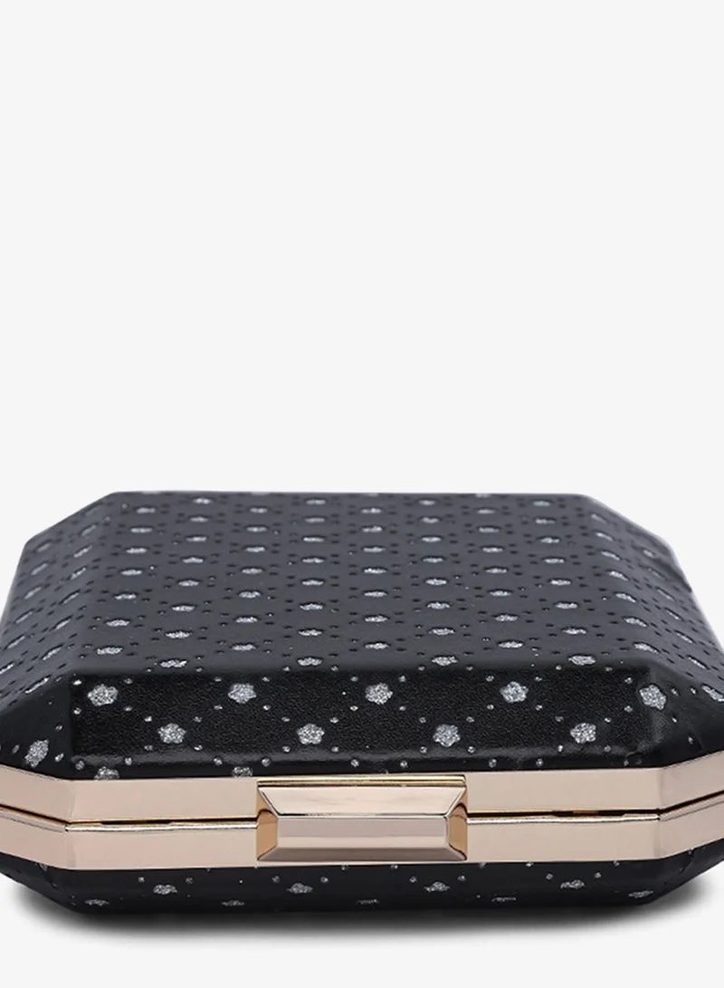 London Rag Black Black Metallic Cut Out Clutch Bag for Women | Best Price UAE