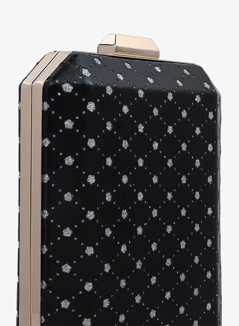 London Rag Black Black Metallic Cut Out Clutch Bag for Women | Best Price UAE