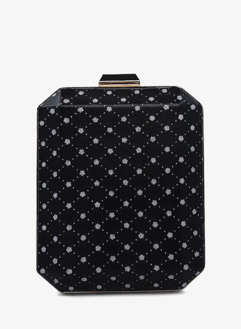 London Rag Black Black Metallic Cut Out Clutch Bag for Women | Best Price UAE