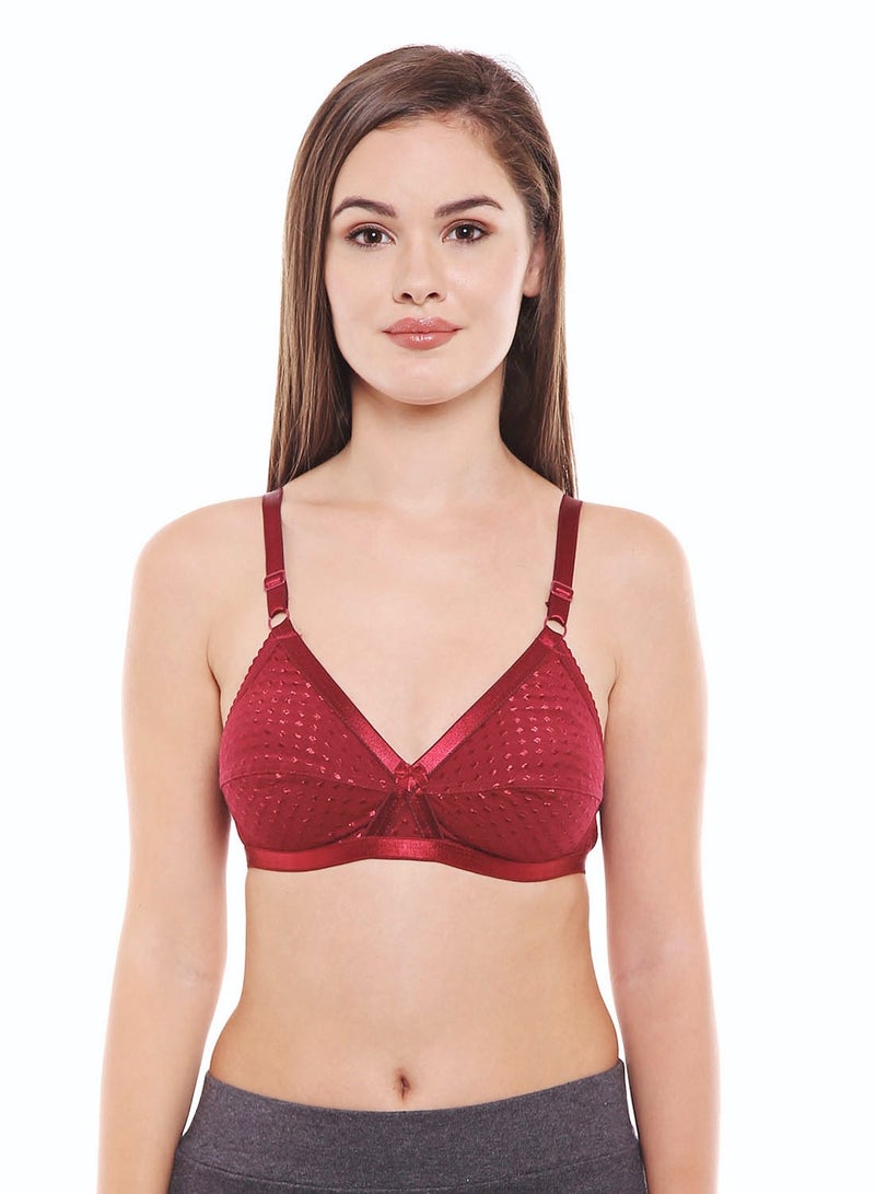 Bodycare Body Care Non-Padded Non-Wired Full Coverage Bra in Maroon - Image 1