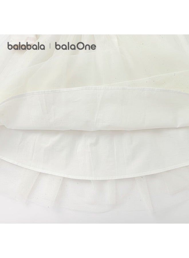 Balabala Children's Clothing, Girls' Dress, Autumn, For Young Children, Sweet Patchwork Tulle Skirt, 208325111001 - Image 3