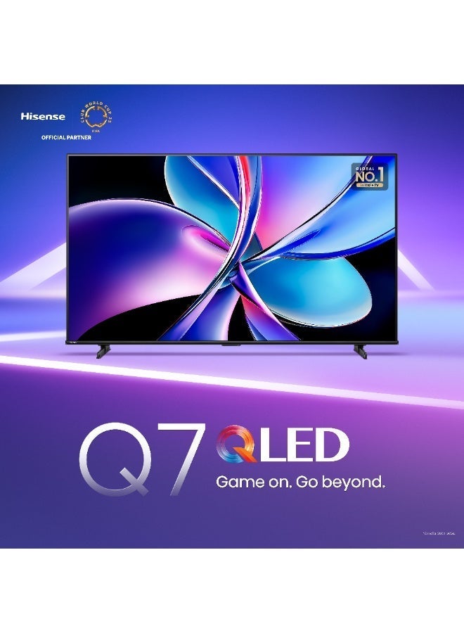 Hisense 100 Inch QLED, VIDAA U8, Smart TV, Dolby Atmos, 144Hz Game Mode Pro, Quantum Dot Color, Built-in Subwoofer, Full Array, AI Adaptive 100Q7Q Black - Image 1