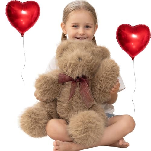 MorisMos Valentines Teddy Bear Stuffed Animal for Girlfriend Wife HerHim 165in Stuffed Bear Plush Toy for Kid Girl Boy Birthday Gift Baby Shower Cuddly Long Hair Plush Toy with 180Joints - Image 1