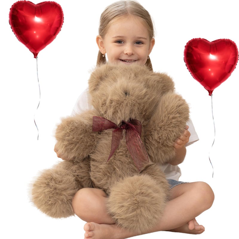 MorisMos Valentines Teddy Bear Stuffed Animal for Girlfriend Wife HerHim 165in Stuffed Bear Plush Toy for Kid Girl Boy Birthday Gift Baby Shower Cuddly Long Hair Plush Toy with 180Joints - Image 3