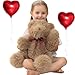MorisMos Valentines Teddy Bear Stuffed Animal for Girlfriend Wife HerHim 165in Stuffed Bear Plush Toy for Kid Girl Boy Birthday Gift Baby Shower Cuddly Long Hair Plush Toy with 180Joints - Image 2