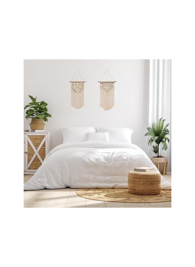 The Bros 3 Pack Small Macrame Wall Hanging Boho Handmade Art Woven Tapestry Wall Decor Macrame Plant Hanger for Bedroom Living Room Apartment Gallery Home - Image 4