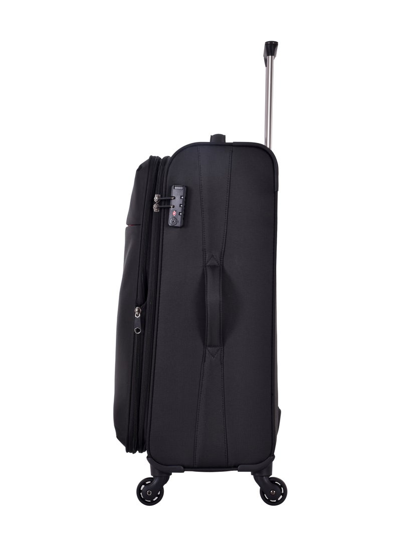 إيمينينت حقائب سفر ناعمة بعجلات من البوليستر خفيفة الوزن قابلة للتوسيع مع قفل ، مجموعة من  قطع، أسود - Image 5